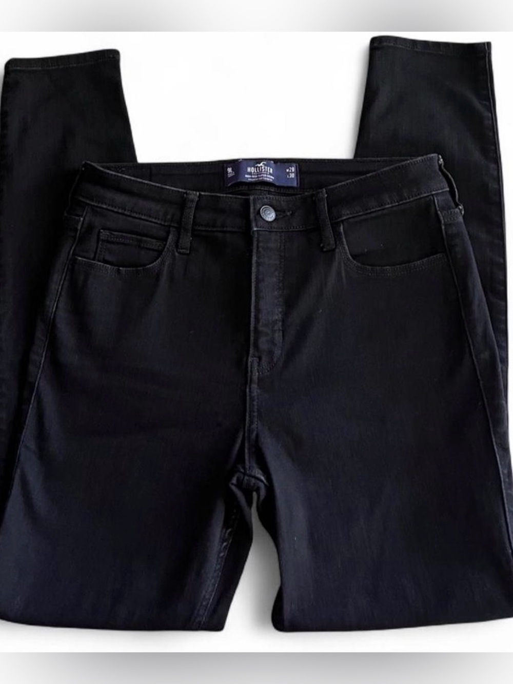 Hollister Junior High Rise Super Skinny Jeans Black Soft Stretch W29 L30 Size 9L